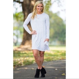 PIKO Long Sleeve Striped Dress